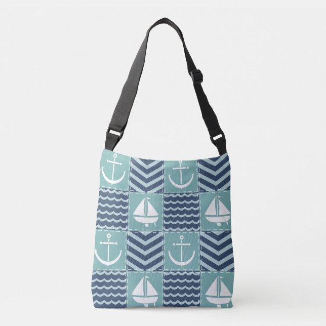 Nautical Quilt All-Over-Print Bag (Front)
