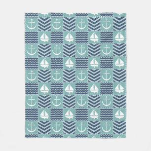 Nautical Quilt Fleece Blanket