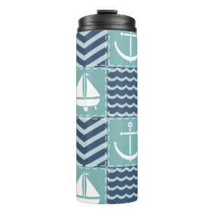 Nautical Quilt Thermal Tumbler