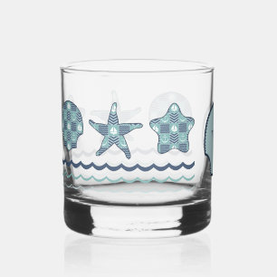 Nautical Quilt Whiskey Glass