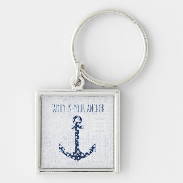 Nautical Quote | Family Is Your Anchor Key Ring (Front)