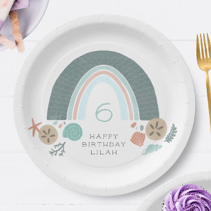 Nautical Rainbow Under The Sea Birthday Party Paper Plate