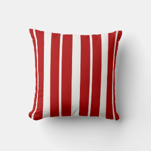 Nautical Red and White Striped ThrowPillow