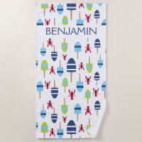 Nautical Red Lobster Buoy Beach House Personalised