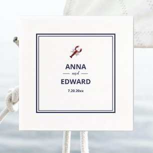 Nautical Red Lobster Wedding Paper Napkin