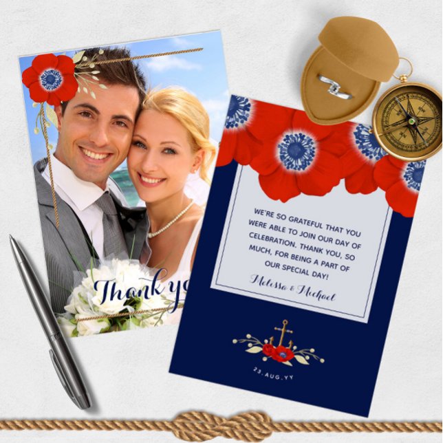 Nautical Red White Blue Anemones 📸Photo Thank You (Creator Uploaded)