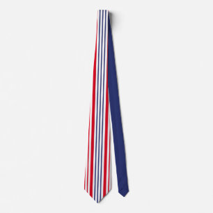 Nautical Red White Blue Stripe Pattern Tie