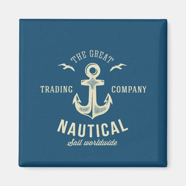 Nautical Retro Logo Magnet (Front)