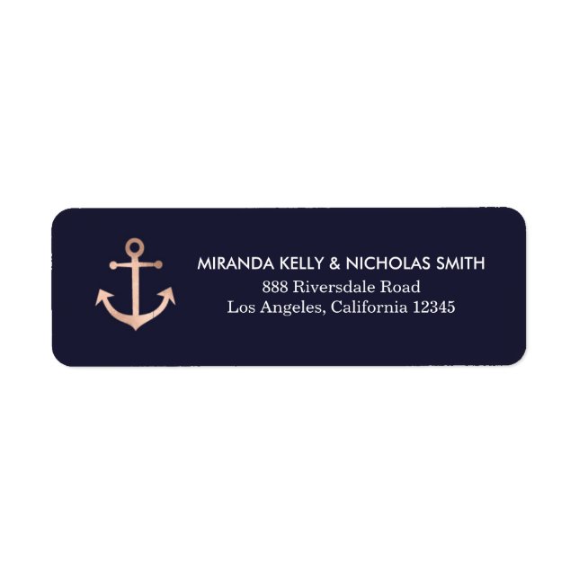 Nautical return address labels, nautical address label (Front)