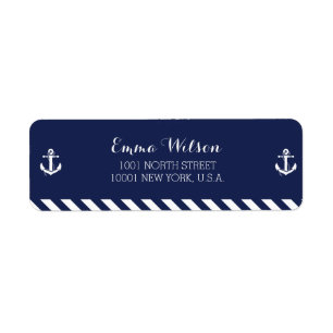 Nautical Return Address Labels With Stripes