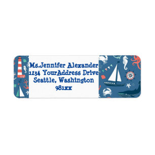  Nautical return address Return Address Label