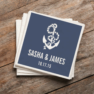 Nautical Rope & Anchor Personalised Napkin