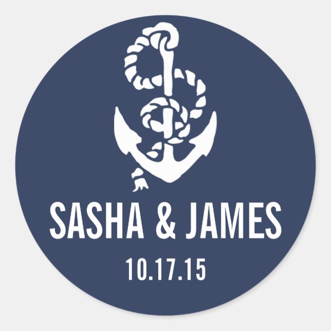 Nautical Rope & Anchor Personalised Stickers (Front)