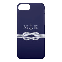 Nautical Rope and Anchor Monogram in Navy