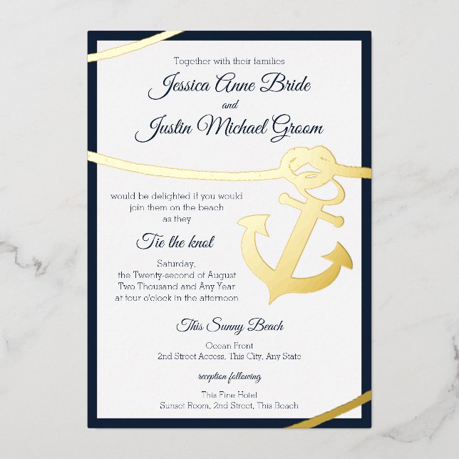 Nautical Rope and Anchor Wedding (Front)