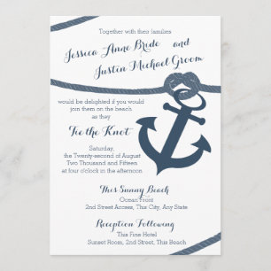 Nautical Rope and Anchor Wedding Invitation