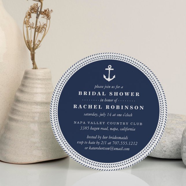 Nautical Rope Braid Bridal Shower Invitation (Creator Uploaded)