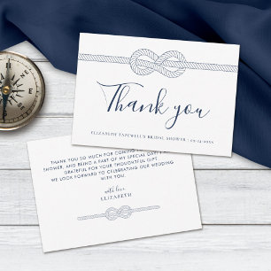Nautical Rope Knot Modern Bridal Shower Thank You Card