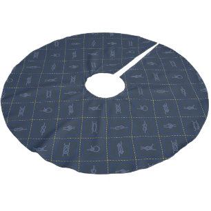 Nautical Rope Knot Pattern Brushed Polyester Tree Skirt