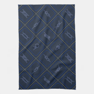 Nautical Rope Knot Pattern Tea Towel
