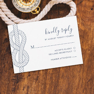 Nautical Rope Knot Wedding RSVP Card