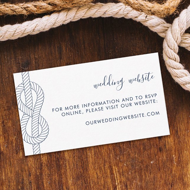 Nautical Rope Knot Wedding Website Enclosure Card (Creator Uploaded)