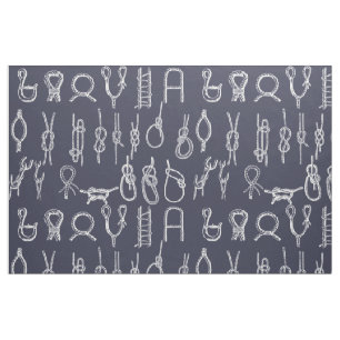 Nautical Rope Knots & Navy Blue Fabric