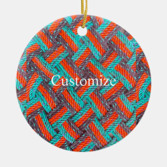 Nautical Rope Mat Thunder_Cove Ceramic Ornament (Front)