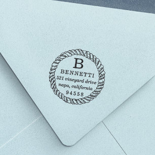 Nautical Rope Monogram Return Address Stamp
