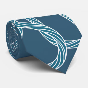 Nautical Rope Pattern Monogram Navy Blue Tie