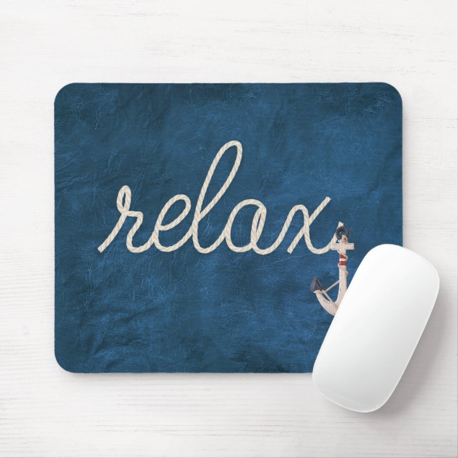 Nautical Rope Relax On Blue Mouse Pad (With Mouse)