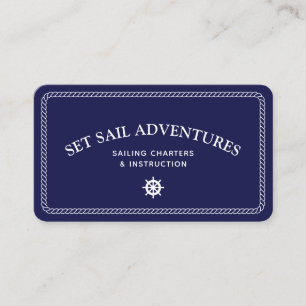 Nautical Rope Sailing Ship Helm Business Card