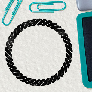 Nautical Rope Thick Twist Cartoon Circle Frame Rubber Stamp