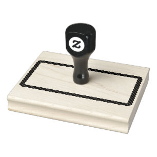 Nautical Rope Twist Cartoon Rectangle Border Rubber Stamp