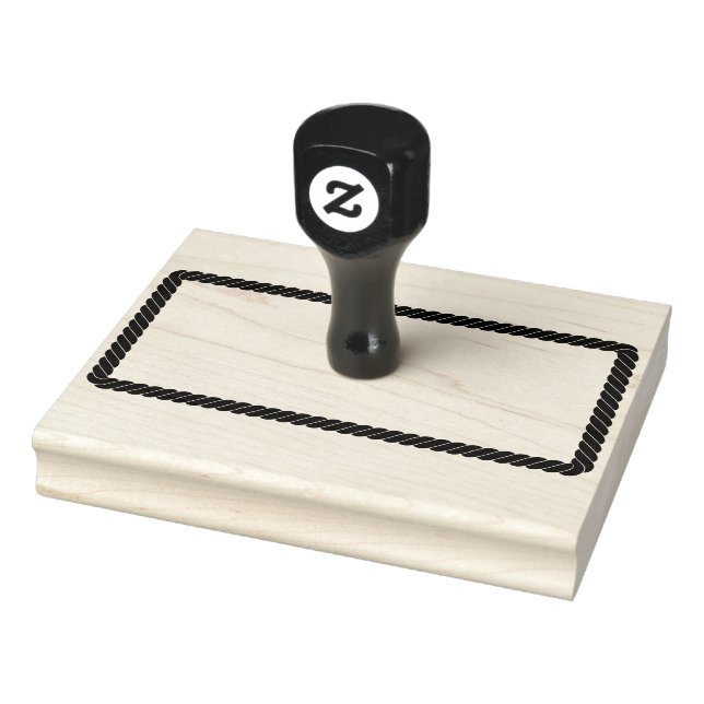Nautical Rope Twist Cartoon Rectangle Border Rubber Stamp (Stamp)