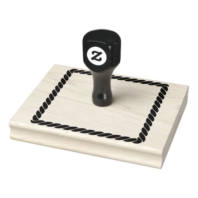 Nautical Rope Twist Cartoon Square Border Rubber Stamp (Stamp)