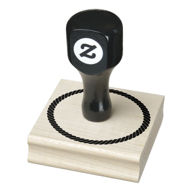 Nautical Rope Twist Simple Cartoon Circle Frame Rubber Stamp (Stamp)
