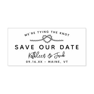 Nautical Rope Tying The Knot Save The Date Rubber Stamp