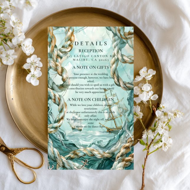 Nautical Rope Voyage Wedding Enclosure Card (Creator Uploaded)