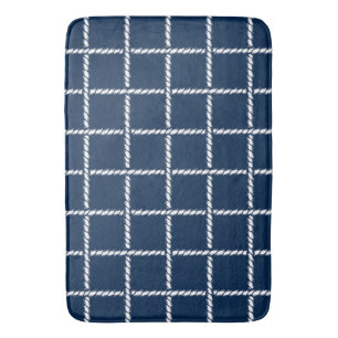 Nautical Rope Weave – Navy Coastal  Bath Mat