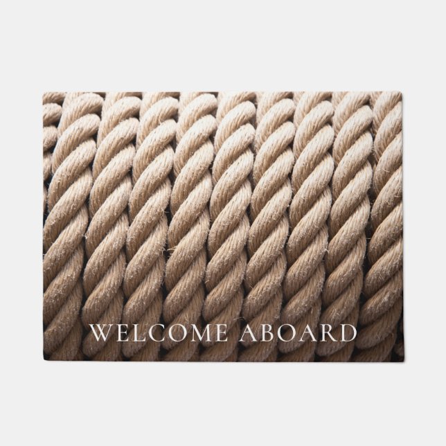 Nautical Rope Welcome Aboard Doormat (Front)
