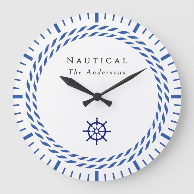 Nautical Rope White Wall Clock (Front)