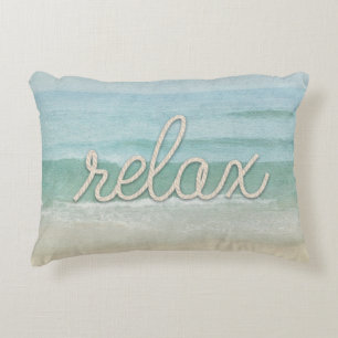 nautical rope word "relax on ocean decorative cushion