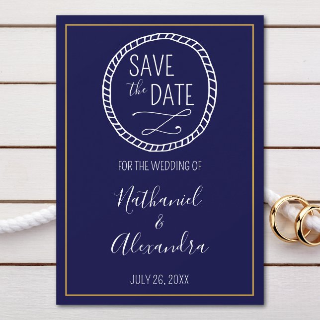 Nautical Rope Wreath Wedding Save the Date (Creator Uploaded)