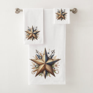 Nautical Rustic Star Bath Towel Set