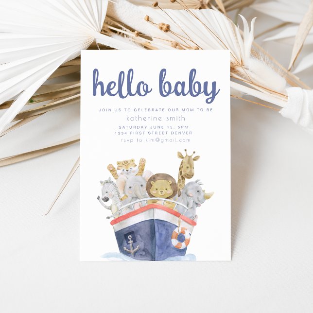 Nautical Safari Noah's Ark Baby Shower Invitation (Creator Uploaded)