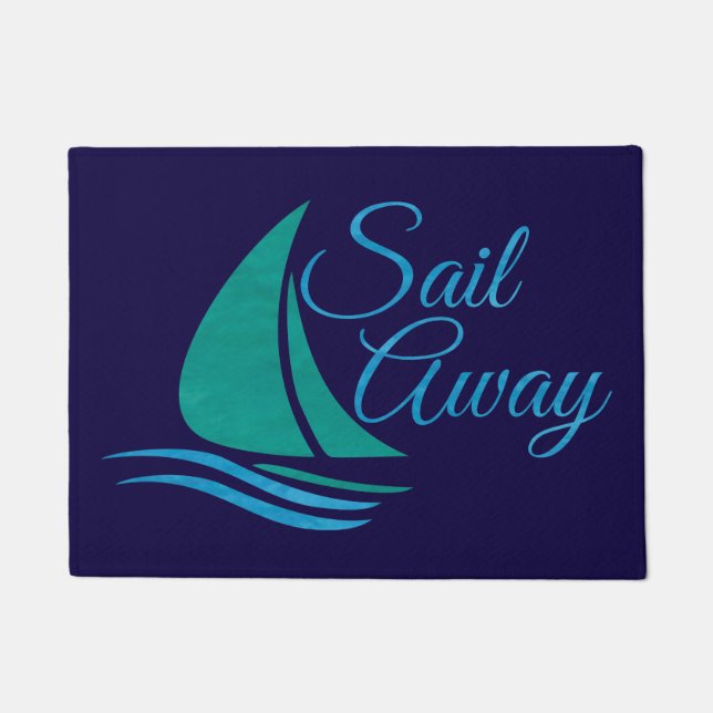 Nautical Sail Away Doormat (Front)