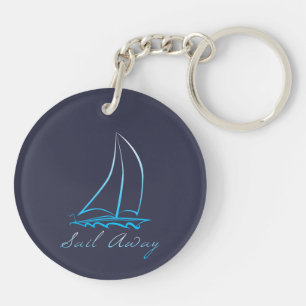Nautical Sail Away Key Ring