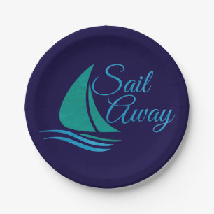 Nautical Sail Away Paper Plate