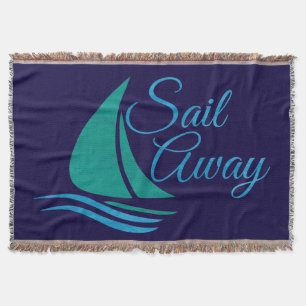 Nautical Sail Away Throw Blanket